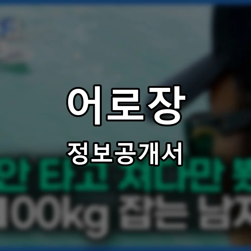 어로장 프랜차이즈 창업 비용 정보공개서 요약