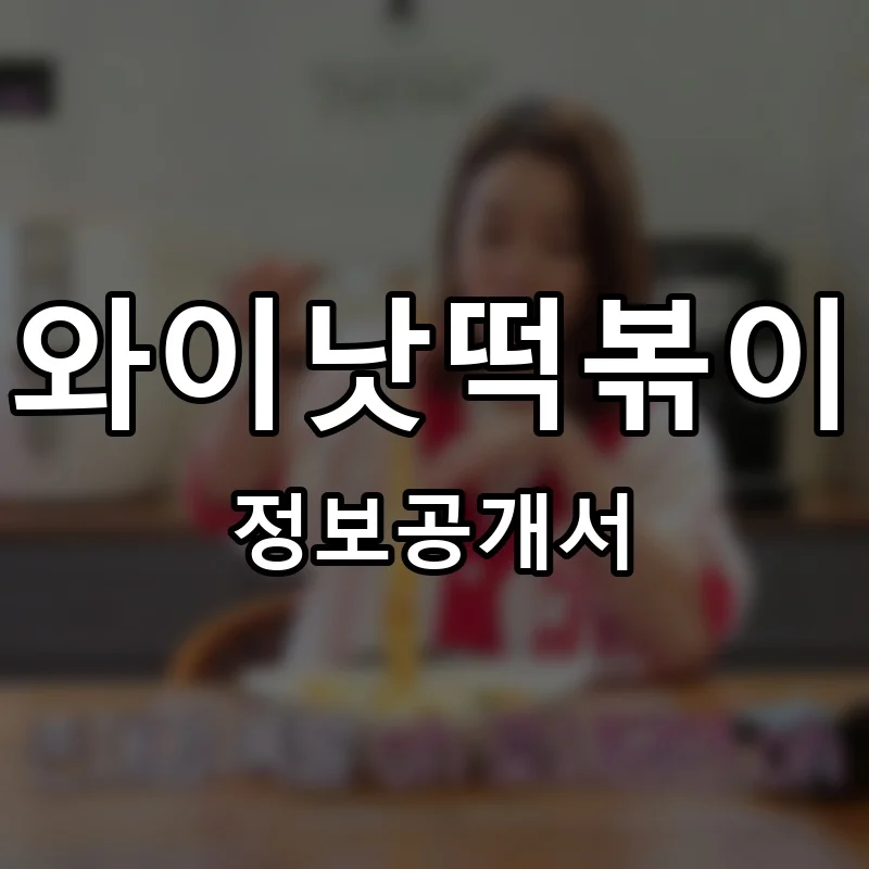와이낫떡볶이 프랜차이즈 창업 비용 정보공개서 요약