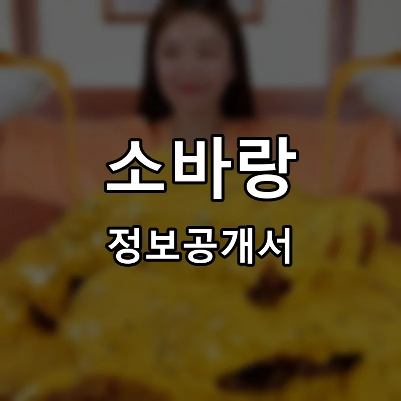 소바랑 프랜차이즈 정보공개서