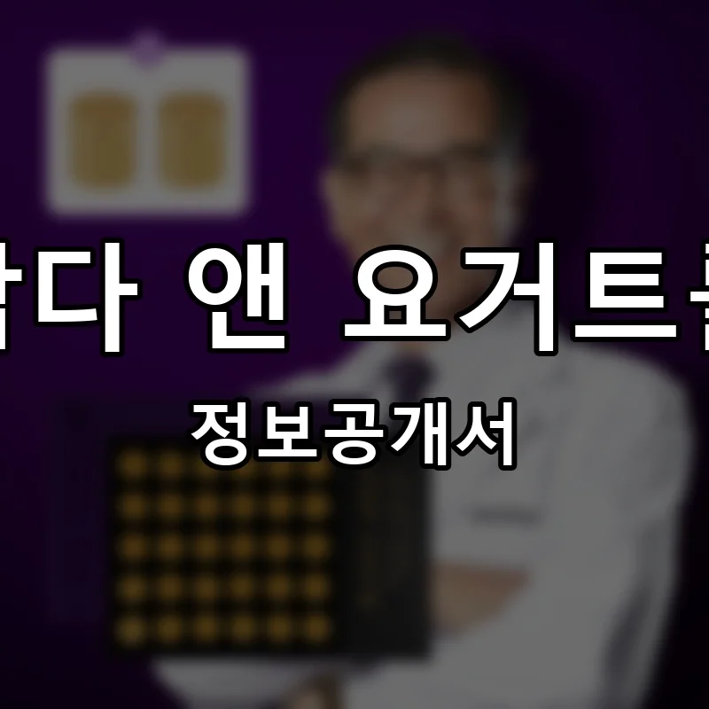 눈을담다 앤 요거트를담다 프랜차이즈 창업 비용 정보공개서 요약