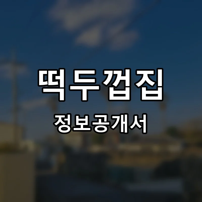 떡두껍집 창업 프랜차이즈 정보공개서 요약 2026.04.30