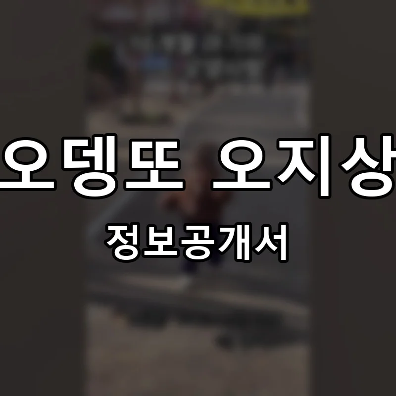 오뎅또 오지상 프랜차이즈 창업 비용 정보공개서 요약