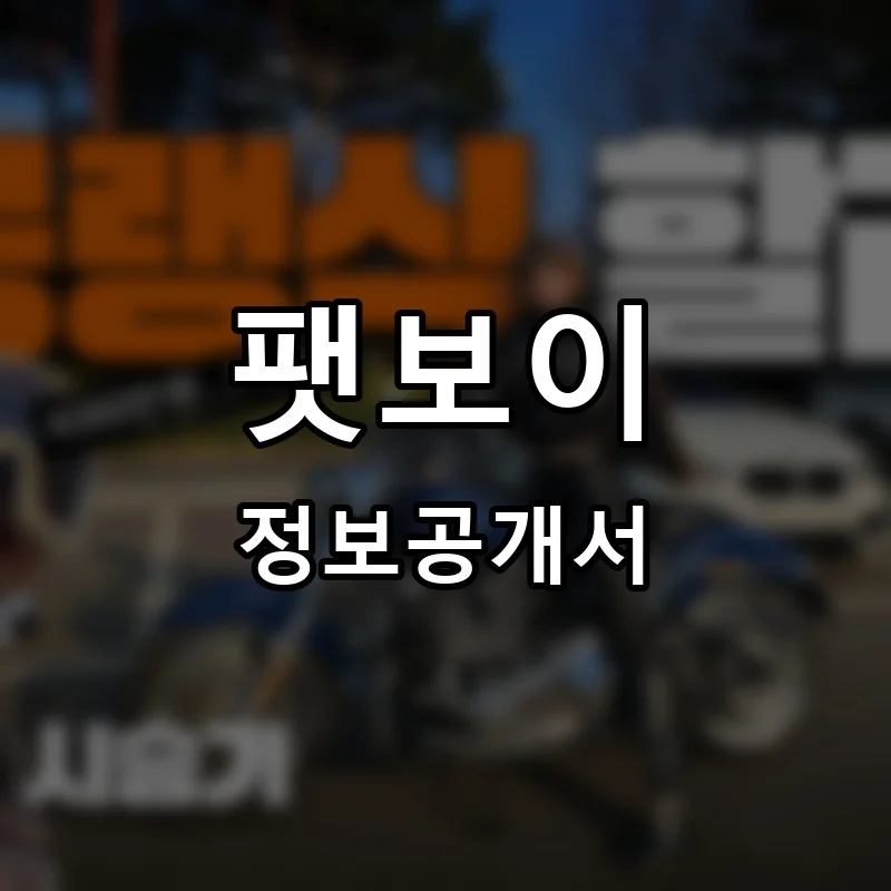 팻보이 프랜차이즈 정보공개서