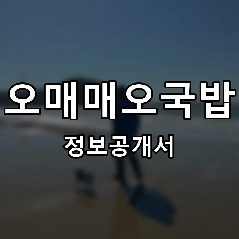 오매매오국밥 프랜차이즈 창업 비용 정보공개서 요약