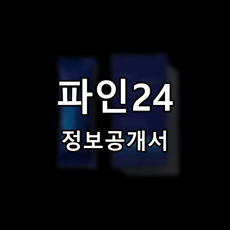 파인24(pine24) 프랜차이즈 정보공개서