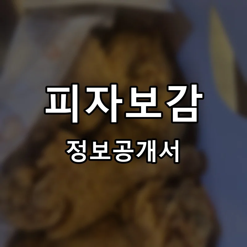 피자보감 프랜차이즈 정보공개서
