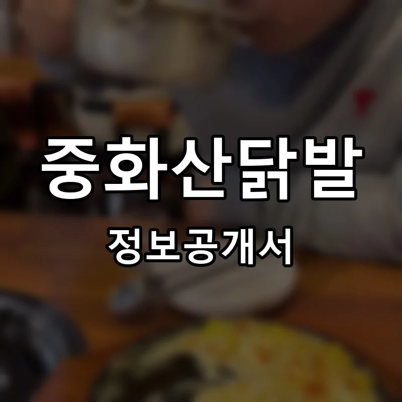 중화산닭발 프랜차이즈 정보공개서