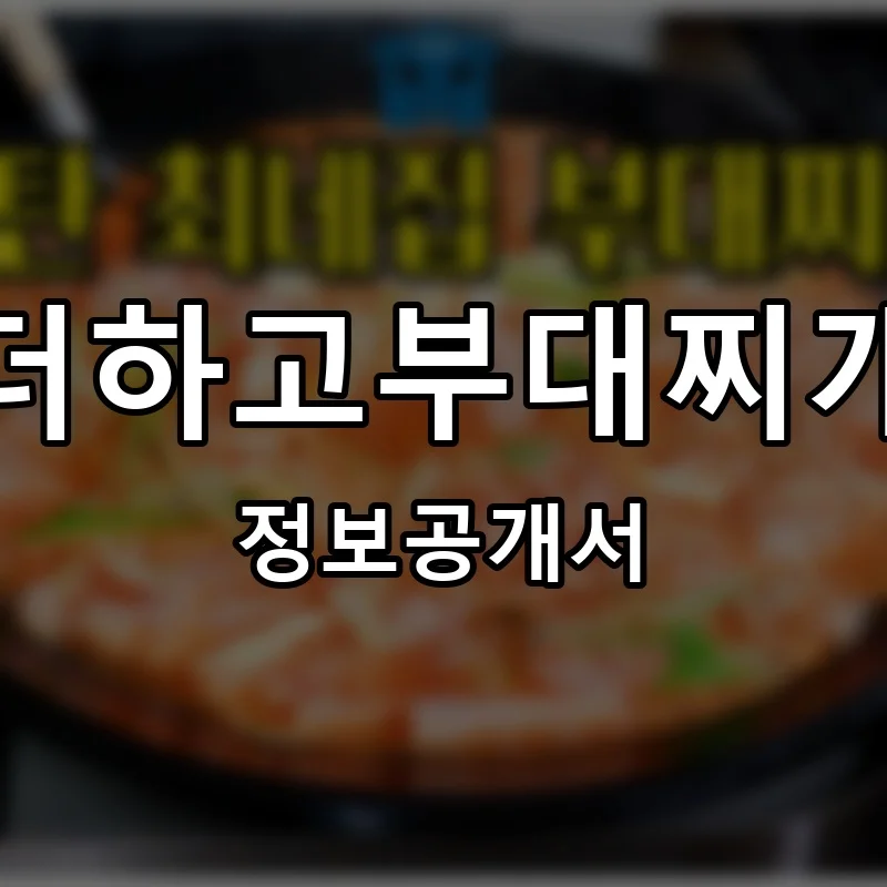 더하고부대찌개 프랜차이즈 창업 비용 정보공개서 요약
