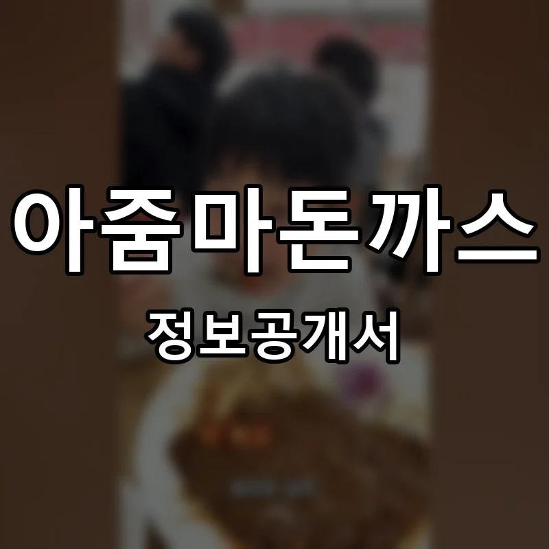 아줌마돈까스 프랜차이즈 창업 비용 정보공개서 요약