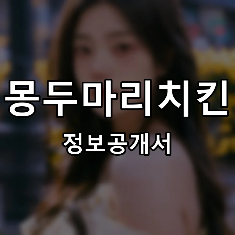 몽두마리치킨 프랜차이즈 창업 비용 정보공개서 요약