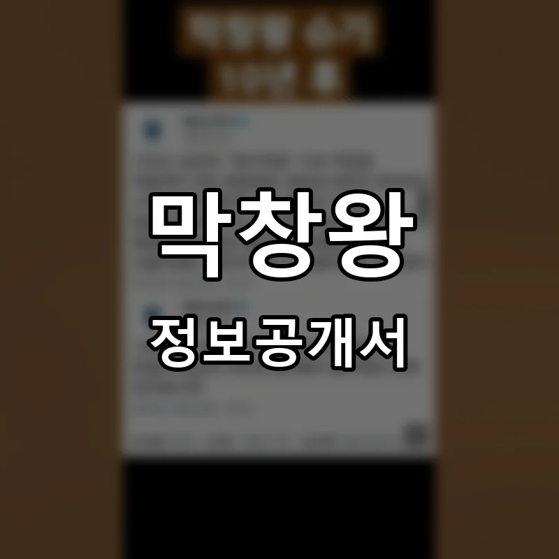 막창왕 프랜차이즈 정보공개서 요약 2025.04.28