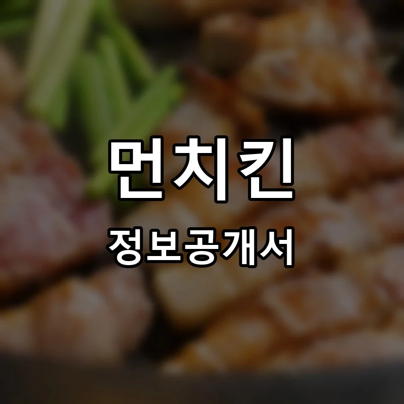 먼치킨 프랜차이즈 정보공개서 요약 2025.04.28