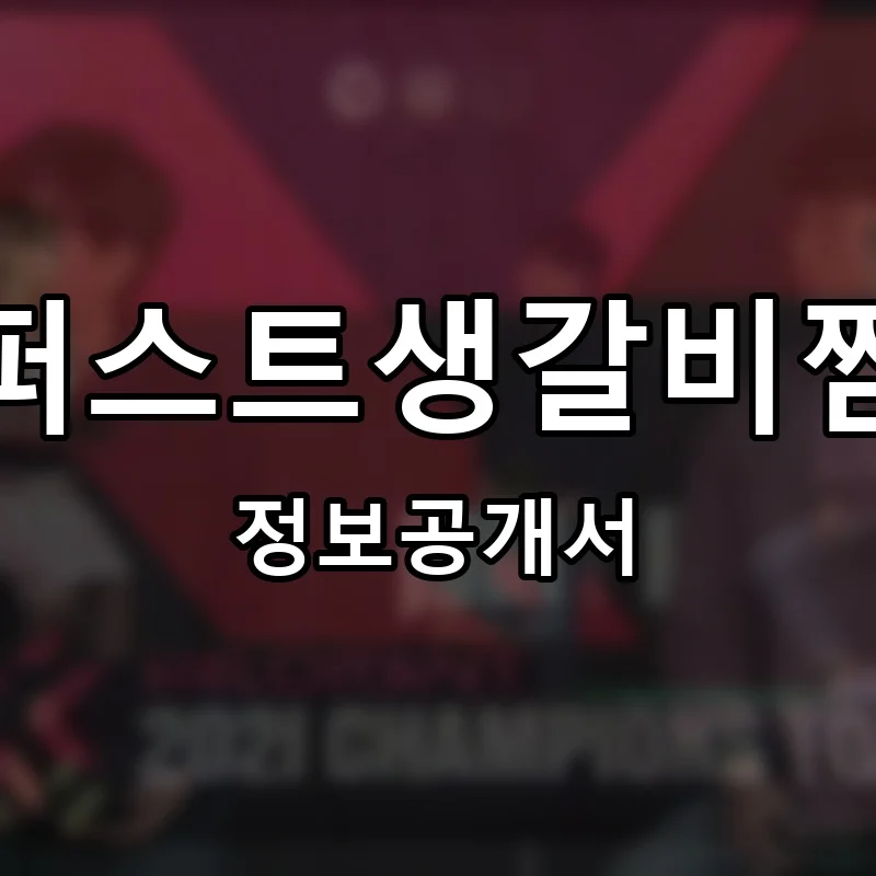퍼스트생갈비찜 프랜차이즈 정보공개서