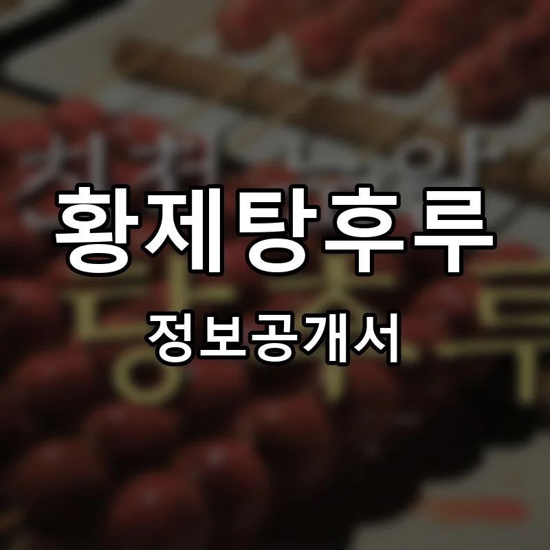 황제탕후루 프랜차이즈 정보공개서