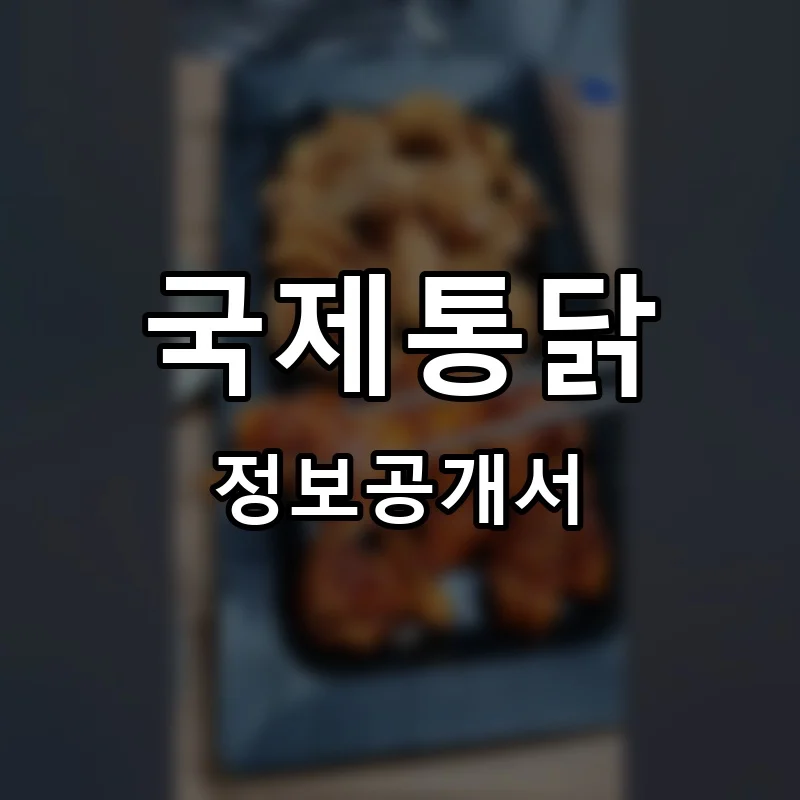 국제통닭 프랜차이즈 정보공개서 요약 2025.05.02