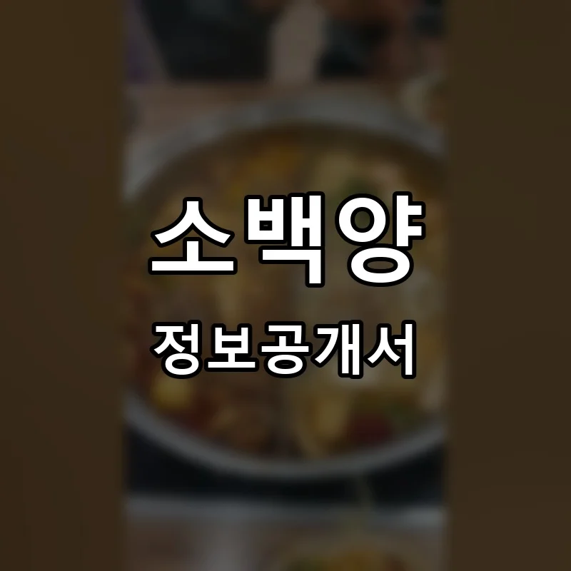 소백양 프랜차이즈 정보공개서