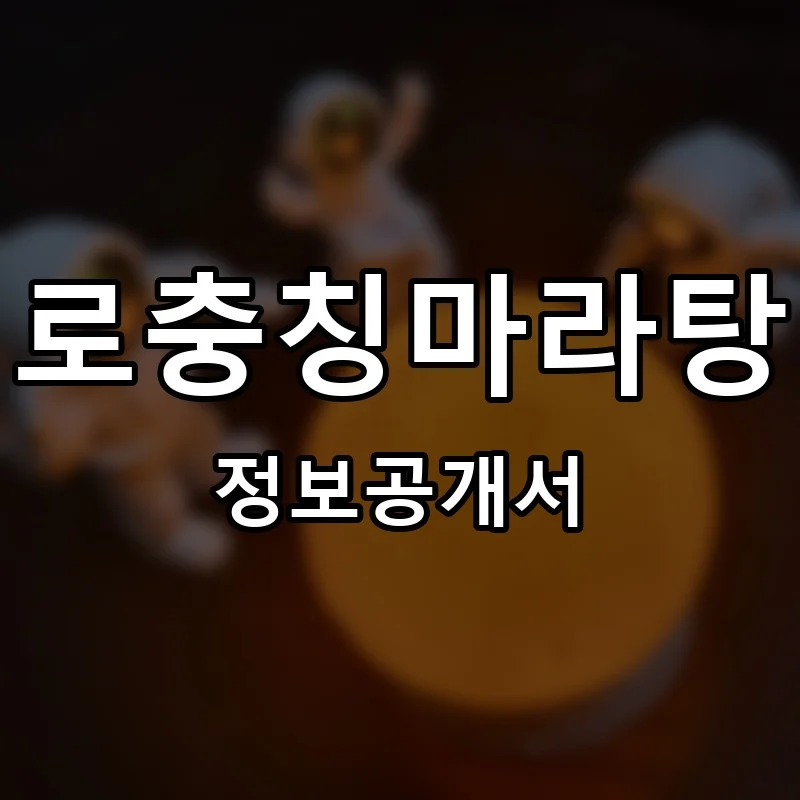 로충칭마라탕 프랜차이즈 창업 비용 정보공개서 요약