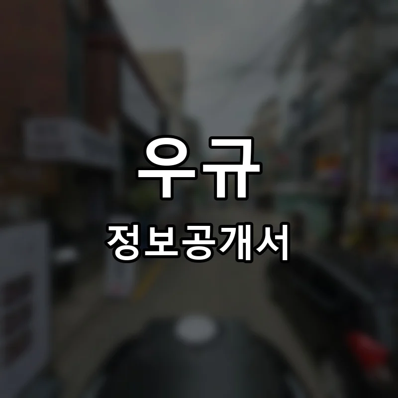 우규 프랜차이즈 창업 비용 정보공개서 요약