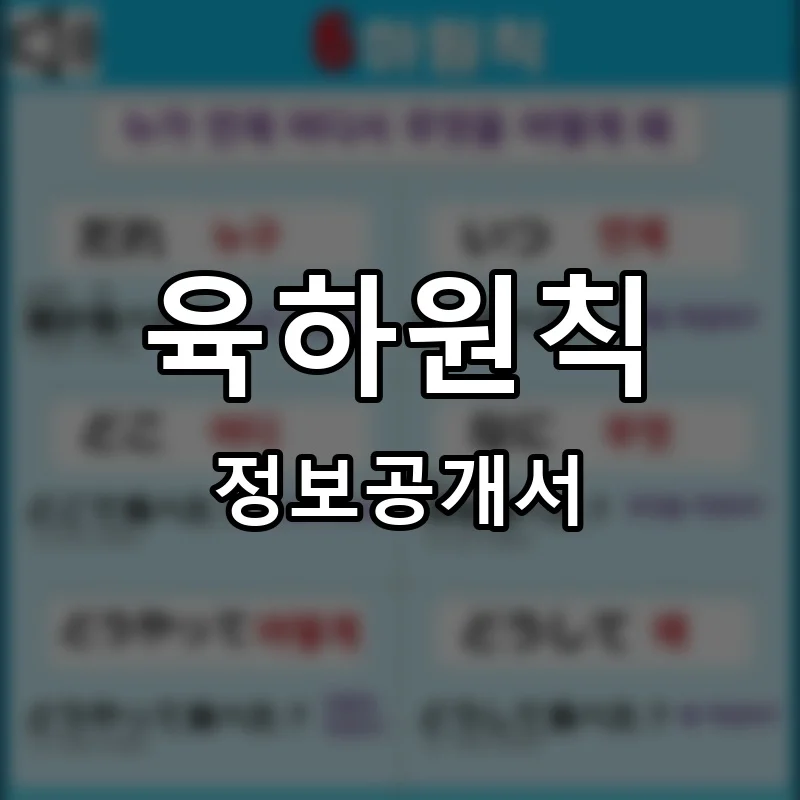 육하원칙 프랜차이즈 창업 비용 정보공개서 요약