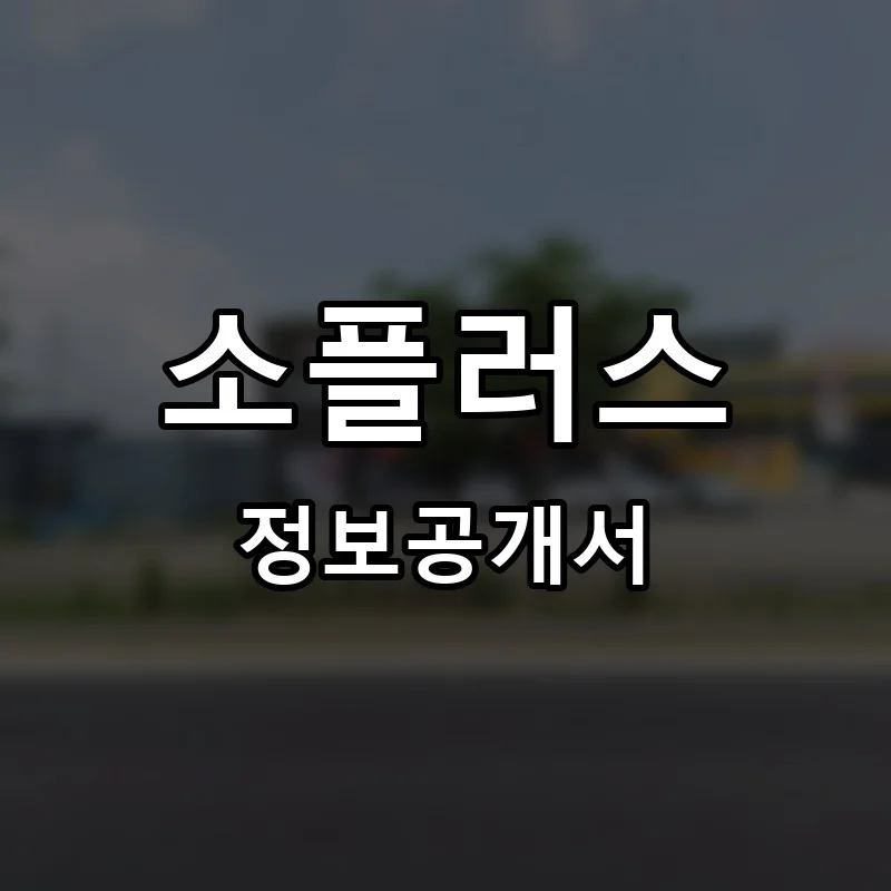 소플러스 프랜차이즈 창업 비용 정보공개서 요약