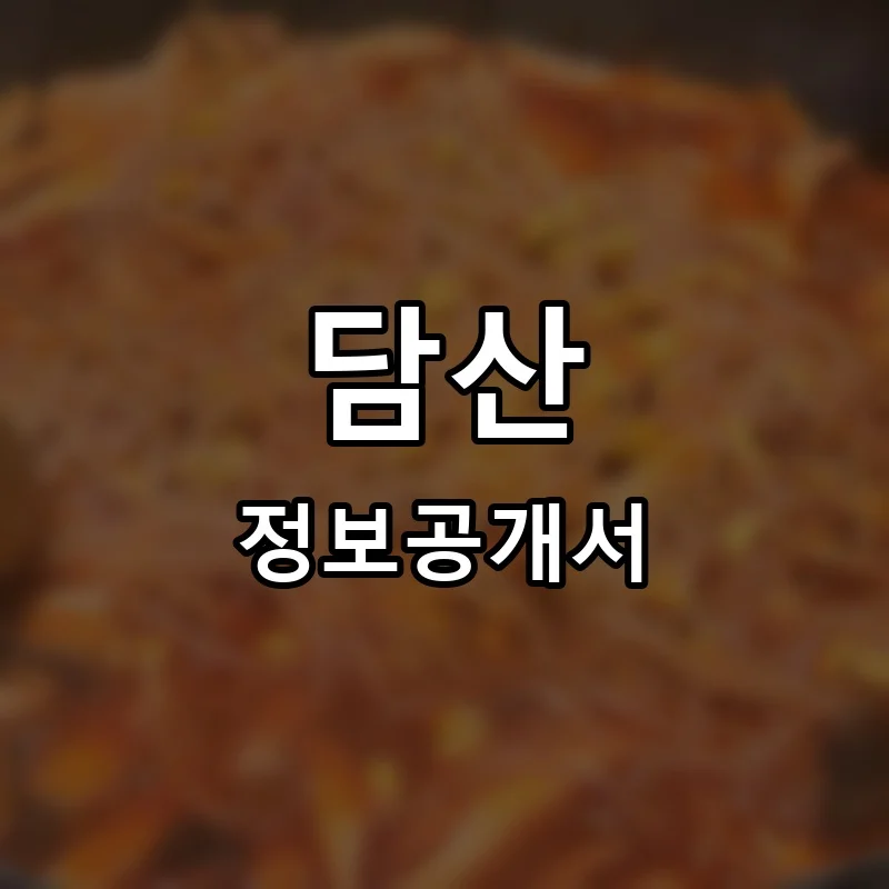 담산 프랜차이즈 정보공개서 요약 2025.05.12