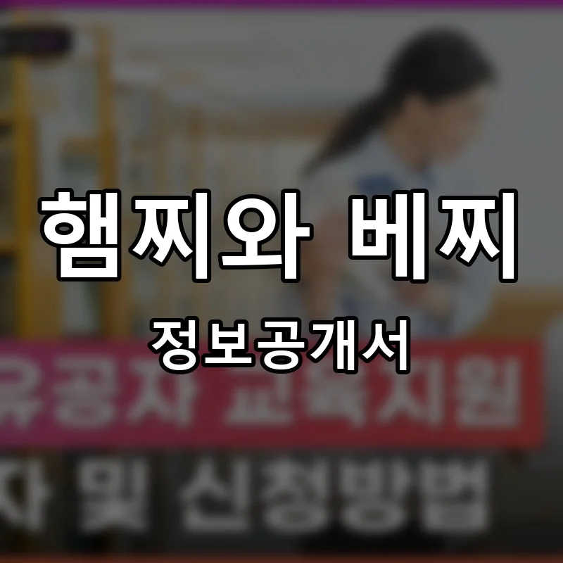 햄찌와 베찌 프랜차이즈 창업 비용 정보공개서 요약