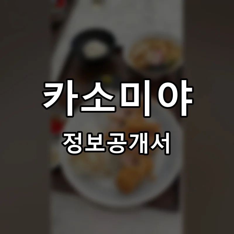 카소미야 프랜차이즈 정보공개서