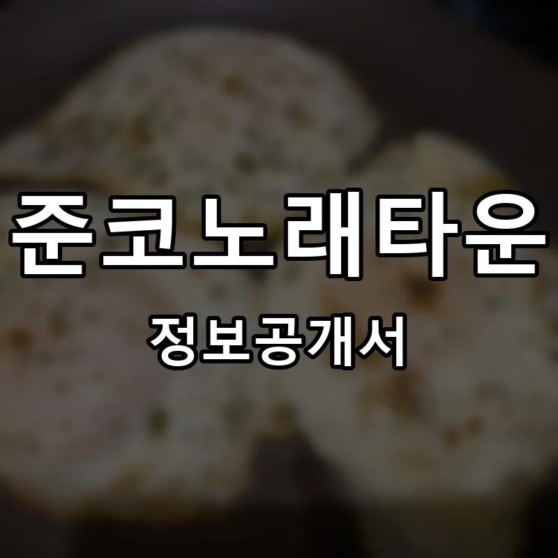 준코노래타운 프랜차이즈 창업 비용 정보공개서 요약