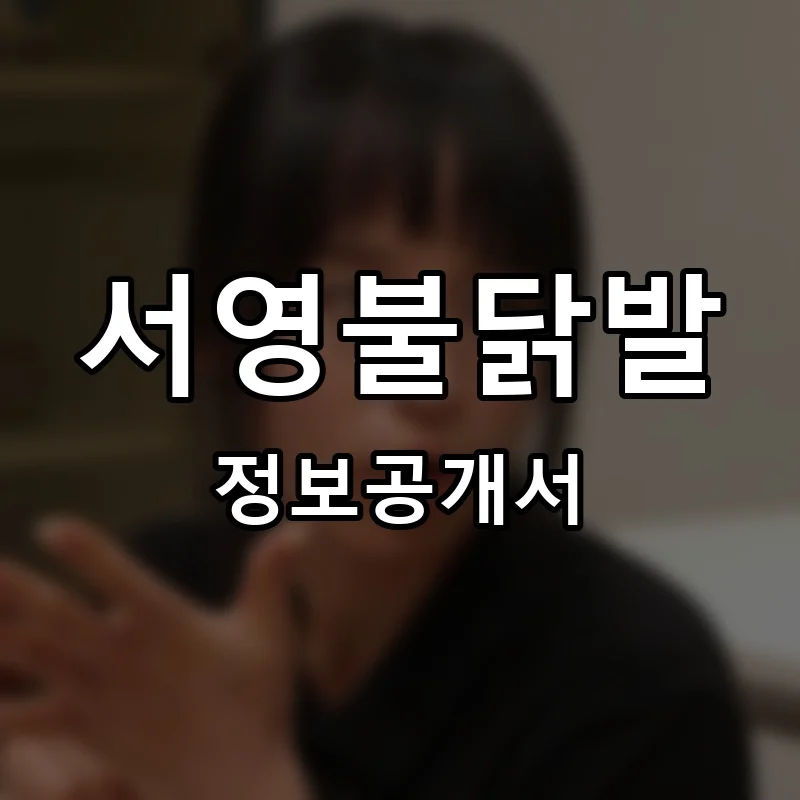 서영불닭발 프랜차이즈 창업 비용 정보공개서 요약