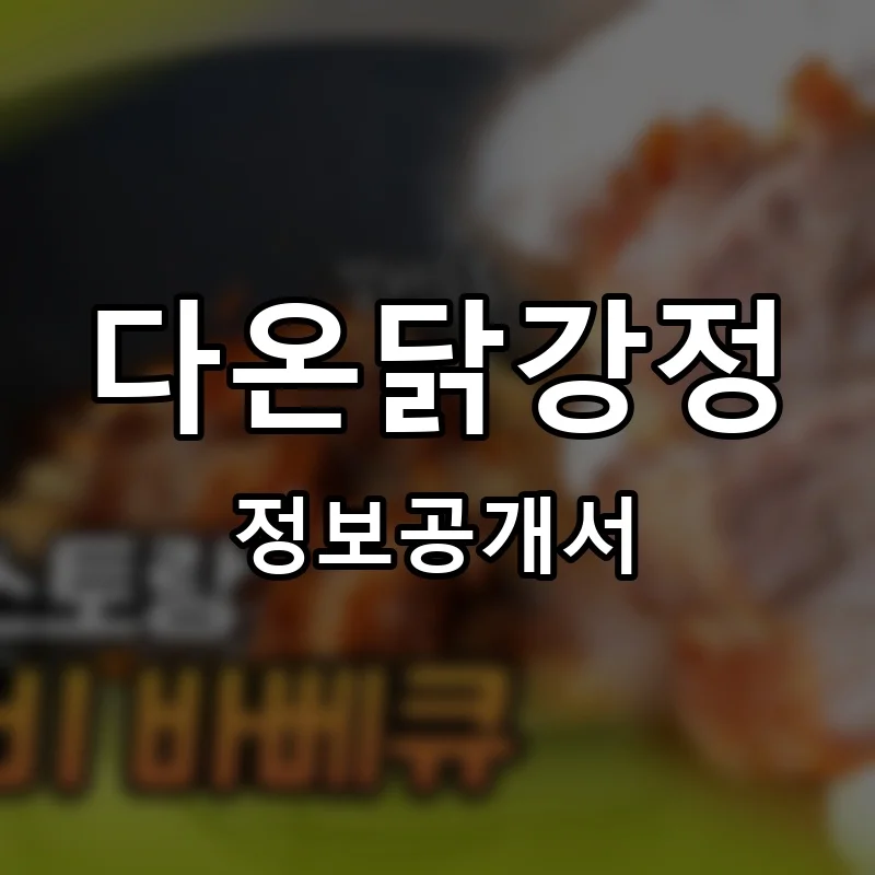 다온닭강정 프랜차이즈 정보공개서 요약 2025.05.15