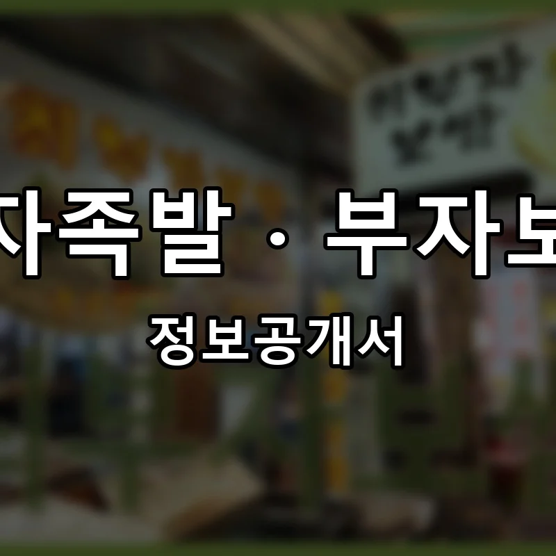 부자족발 · 부자보쌈 프랜차이즈 창업 비용 정보공개서 요약