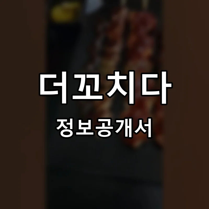 더꼬치다 프랜차이즈 창업 비용 정보공개서 요약