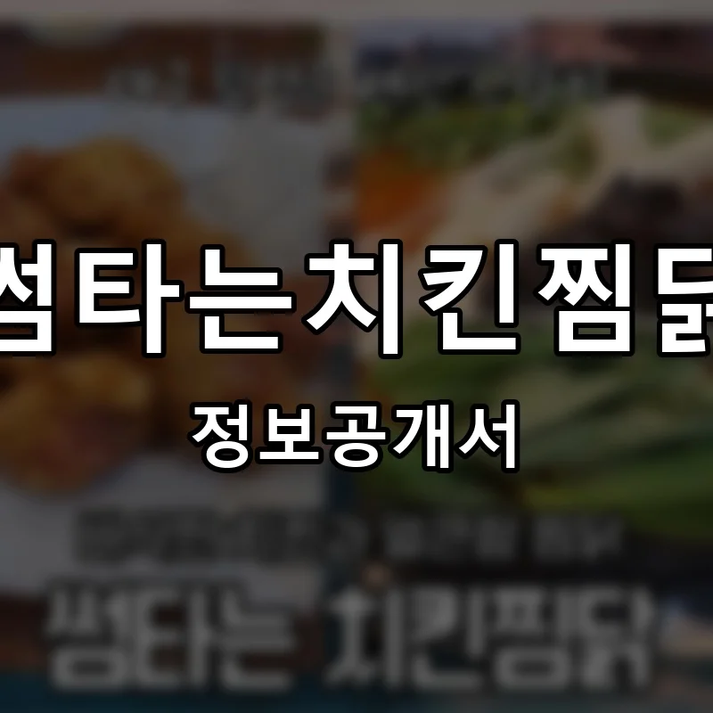 썸타는치킨찜닭 창업 프랜차이즈 정보공개서 요약 2026.08.03