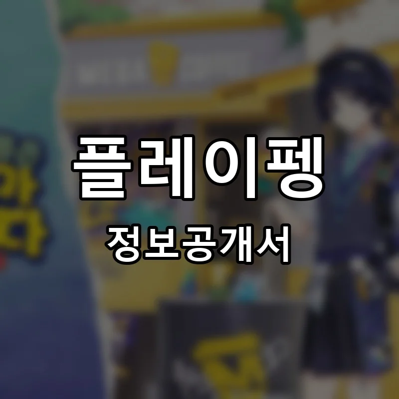플레이펭 프랜차이즈 정보공개서