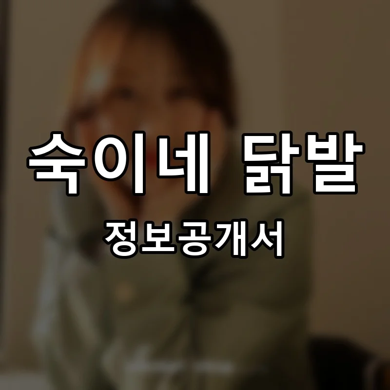 숙이네 닭발 프랜차이즈 창업 비용 정보공개서 요약