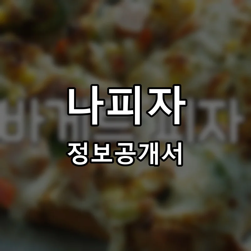 나피자 프랜차이즈 창업 비용 정보공개서 요약