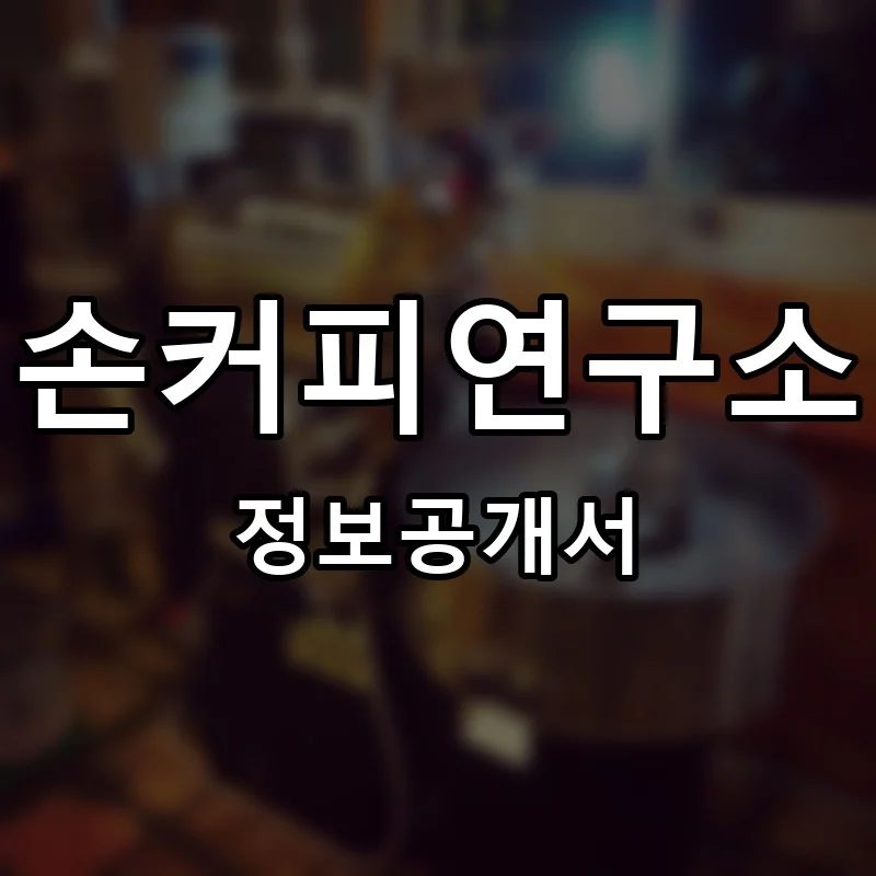 손커피연구소 프랜차이즈 창업 비용 정보공개서 요약