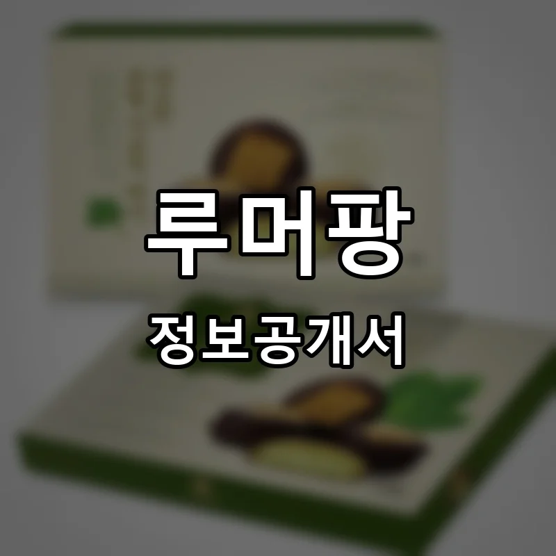 루머팡 프랜차이즈 정보공개서 요약 2025.06.04