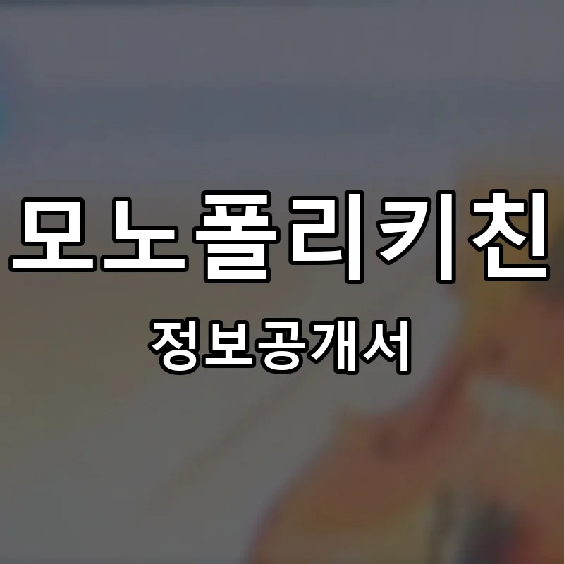 모노폴리키친 프랜차이즈 정보공개서 요약 2025.06.12