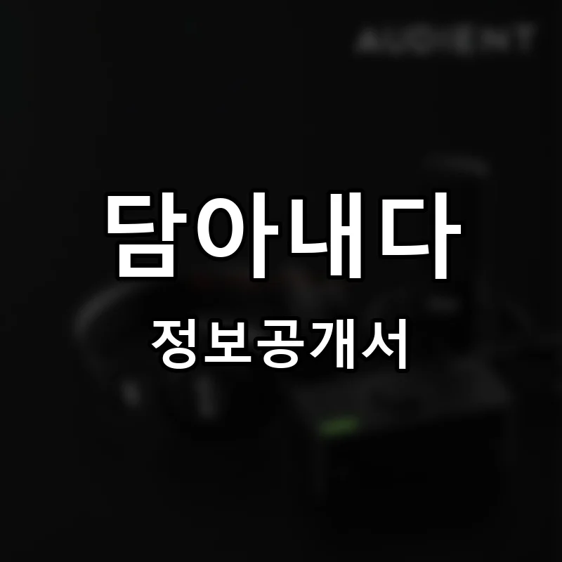담아내다 프랜차이즈 정보공개서 요약 2025.06.16