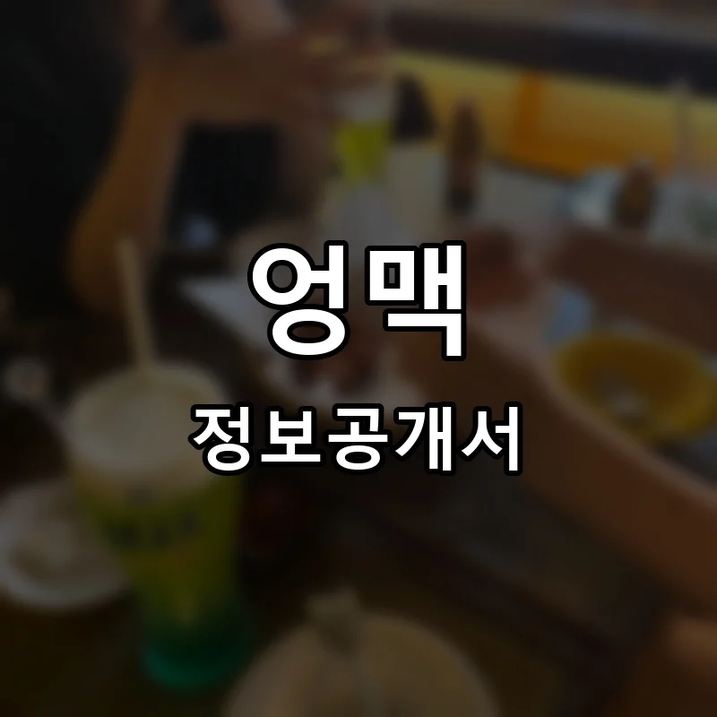 엉맥 프랜차이즈 창업 비용 정보공개서 요약