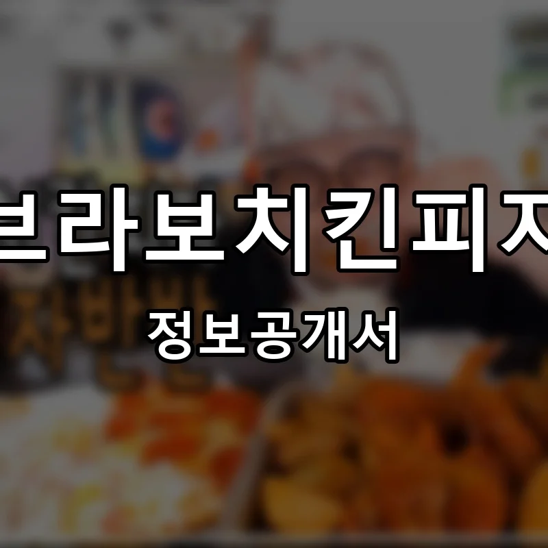 브라보치킨피자 프랜차이즈 창업 비용 정보공개서 요약