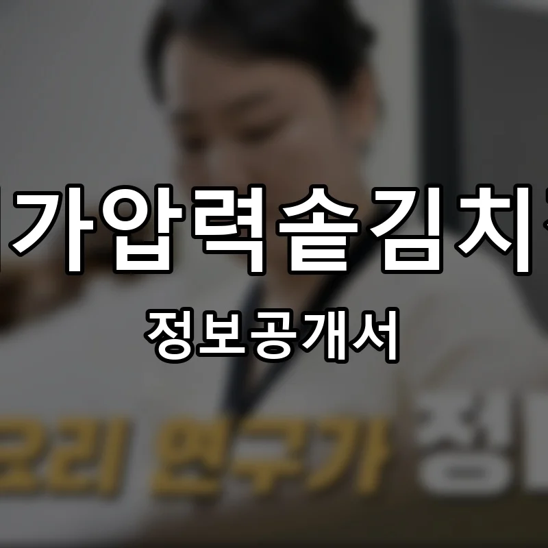 대가압력솥김치찜 프랜차이즈 창업 비용 정보공개서 요약