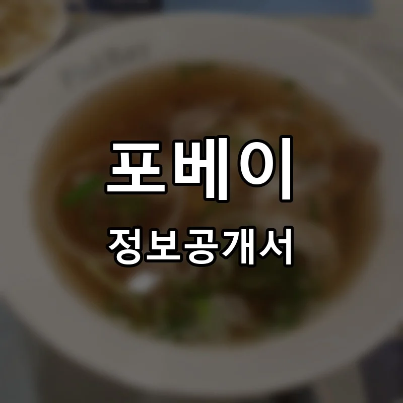 포베이 프랜차이즈 정보공개서
