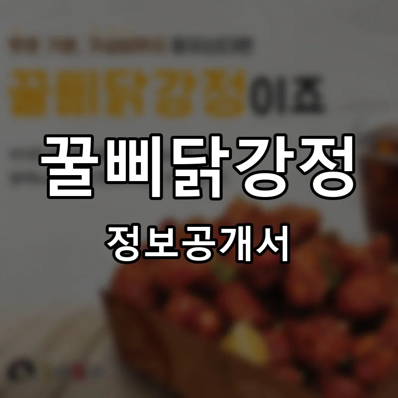 꿀삐닭강정 프랜차이즈 창업 비용 정보공개서 요약
