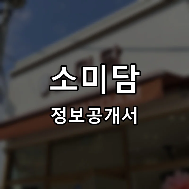 소미담 프랜차이즈 정보공개서