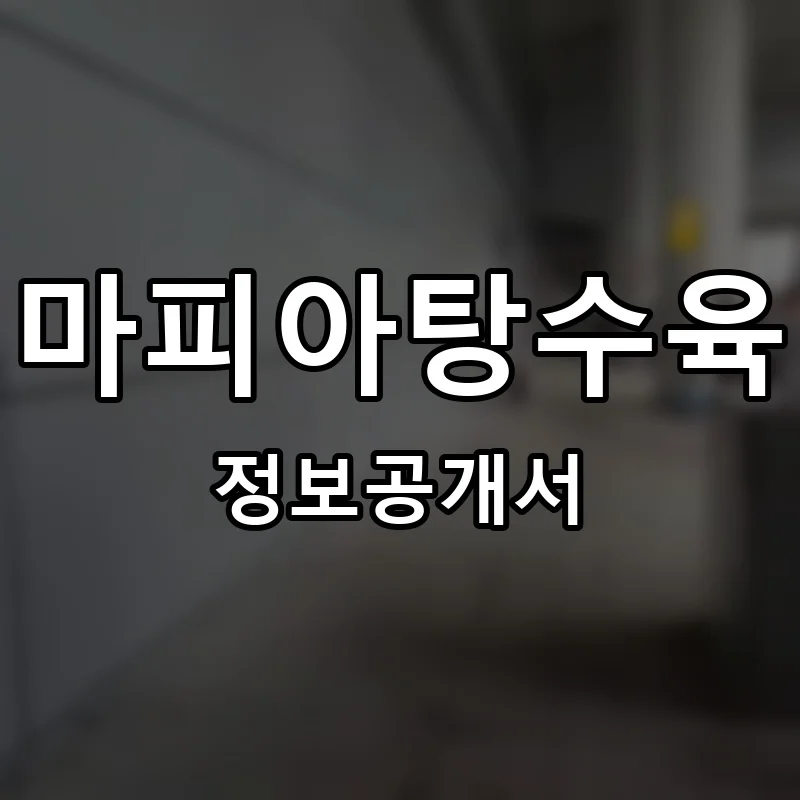 마피아탕수육 프랜차이즈 창업 비용 정보공개서 요약