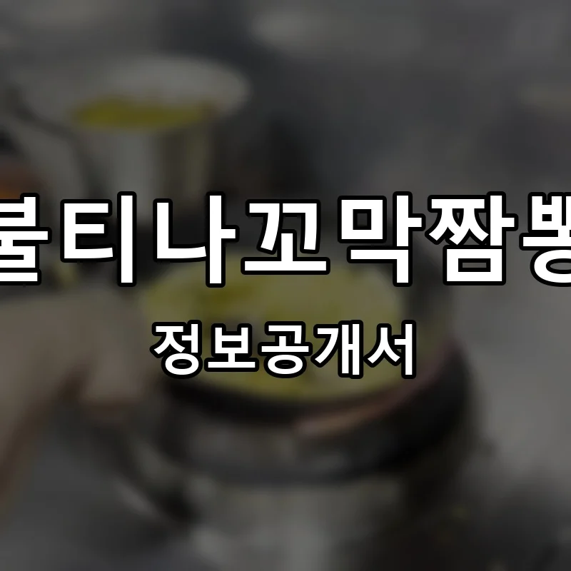 불티나꼬막짬뽕 프랜차이즈 정보공개서