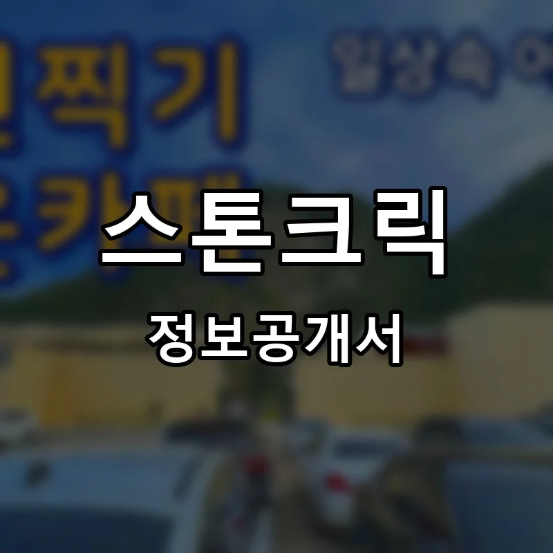 스톤크릭 프랜차이즈 창업 비용 정보공개서 요약