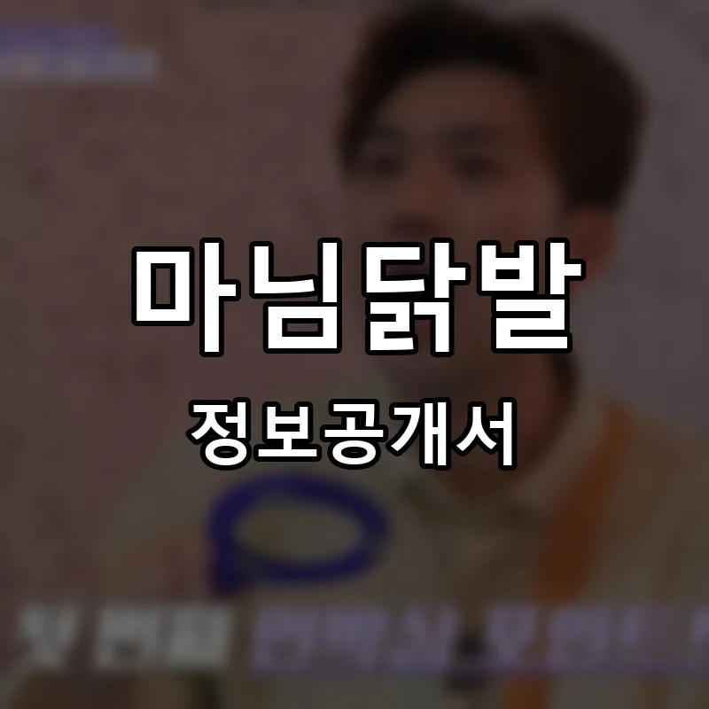 마님닭발 프랜차이즈 창업 비용 정보공개서 요약